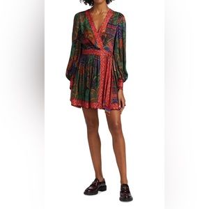 NWT Farm Rio Forest Tapestry Wrap Mini Dress-Med